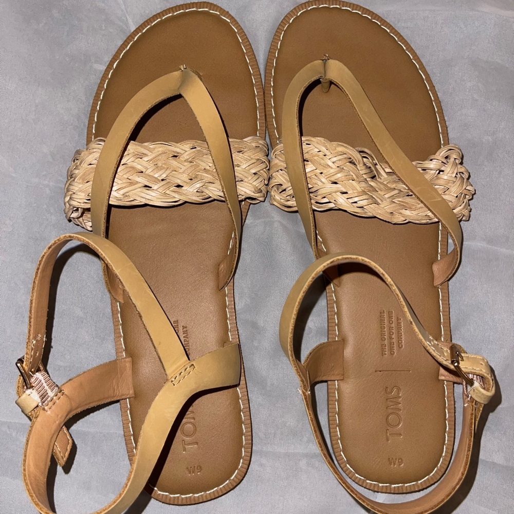 Toms Leather Sandals-Size 9